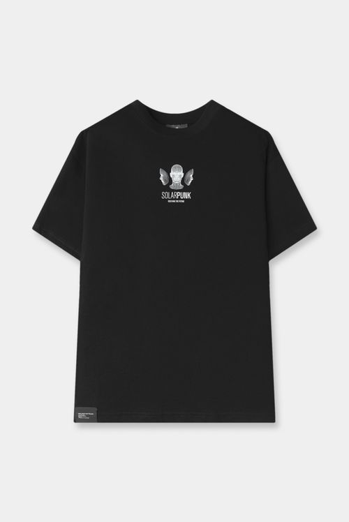 Camiseta Oversize Negro Ilustración