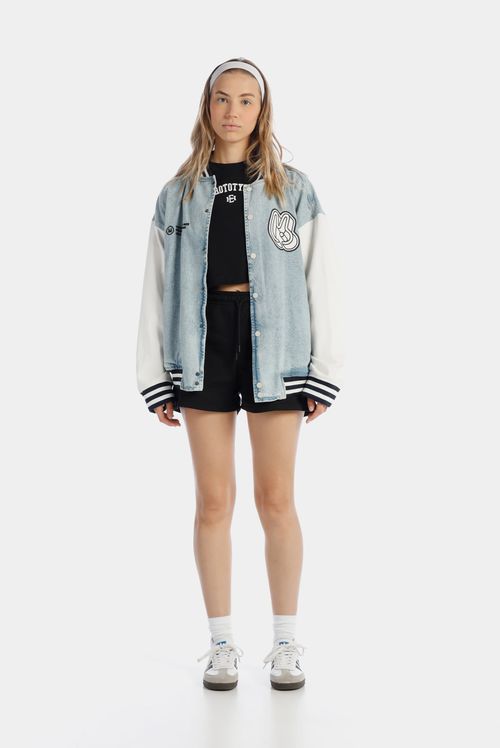 Camiseta Crop Negro Texto