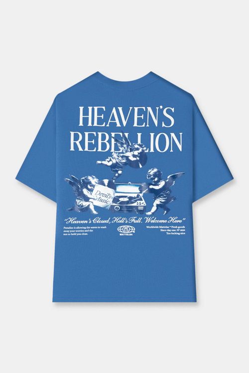 Camiseta Oversize Azul Ilustración