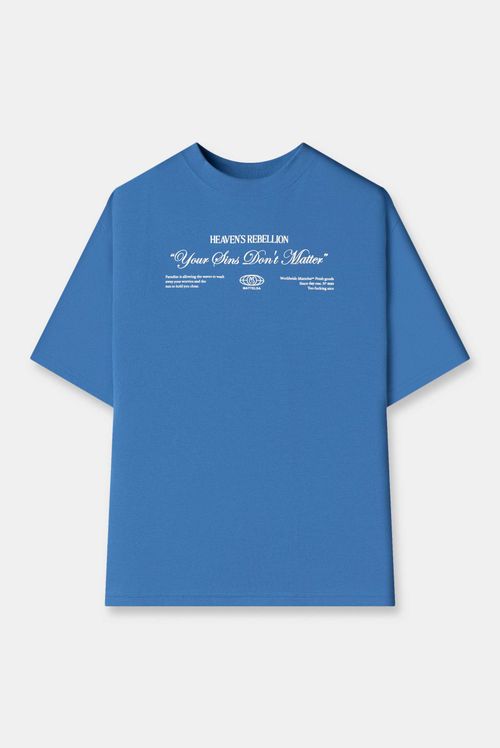 Camiseta Oversize Azul Ilustración