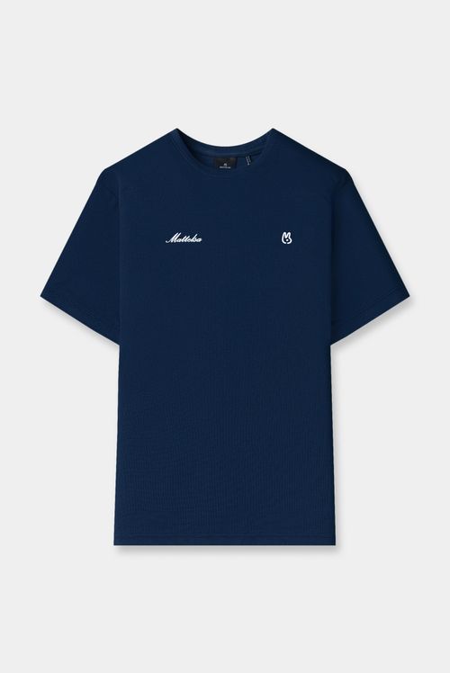 Camiseta Regular Azul Texto
