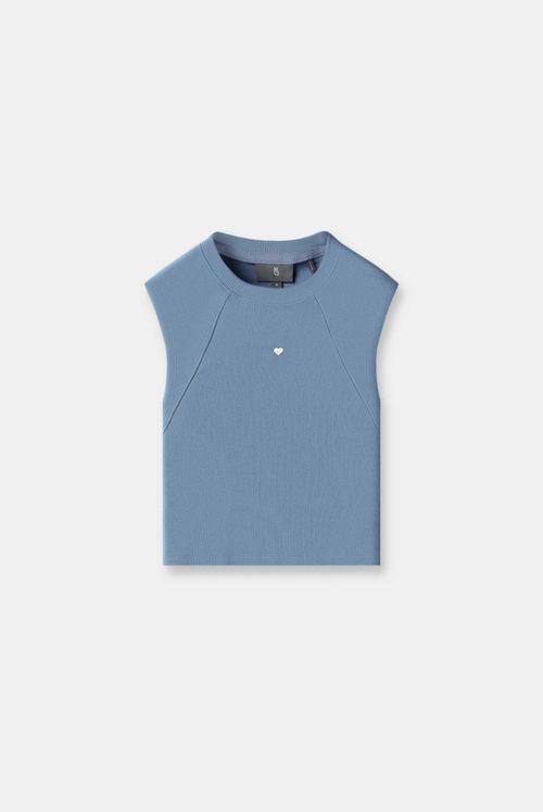 Camiseta Ajustada Azul Ícono