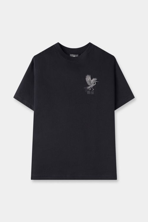 Camiseta Oversize Negro Ilustración