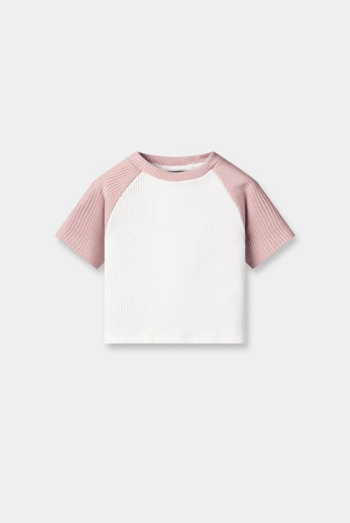 Camiseta Ajustada Marfil Bloques