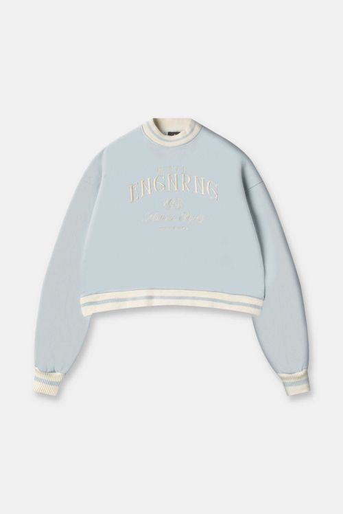 Buzo Pullover Azul Texto