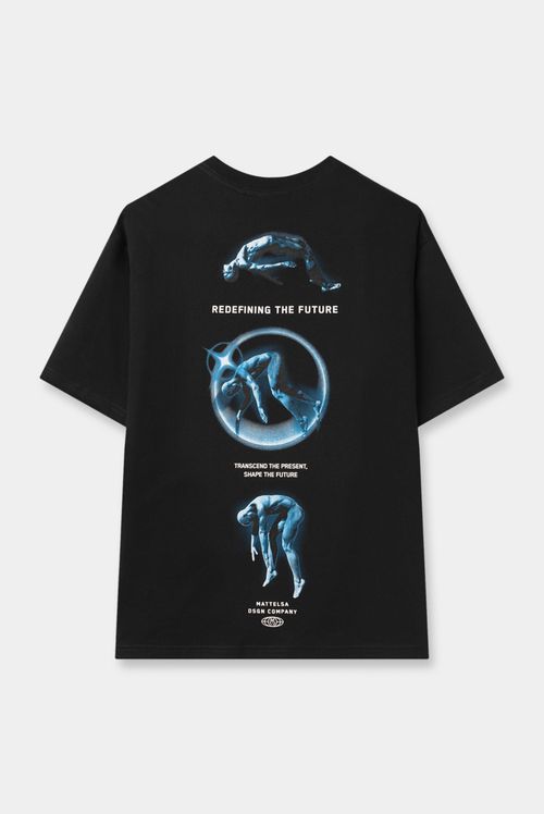 Camiseta Oversize Negro Ilustración