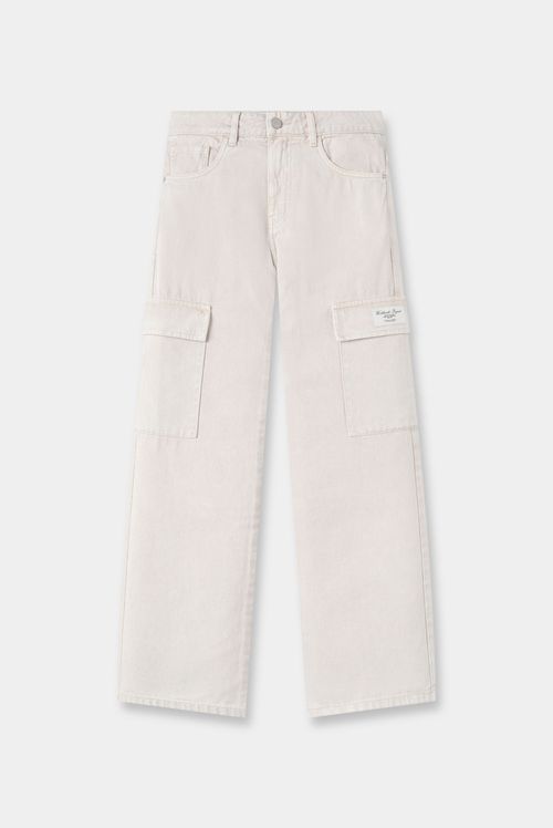 Pantalón Loose Fit Beige Cargo