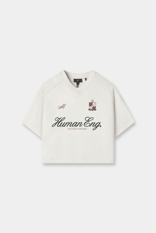 Camiseta Slim Marfil Texto