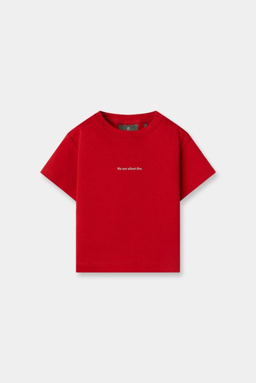 Camiseta Ajustada Rojo Texto