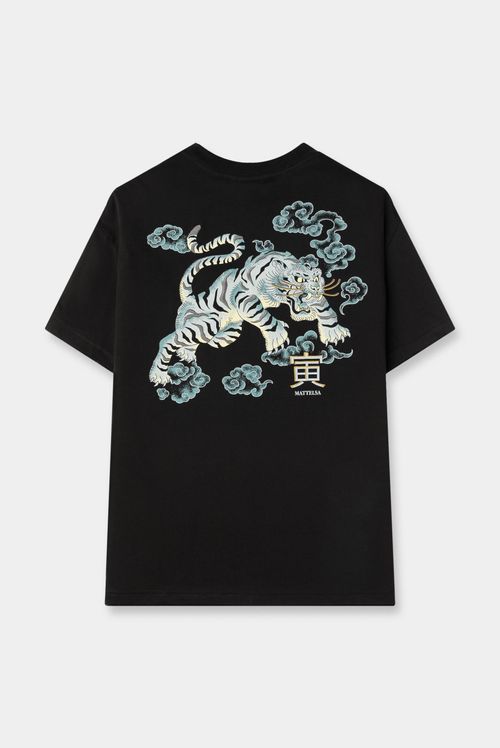 Camiseta Oversize Negro Ilustración
