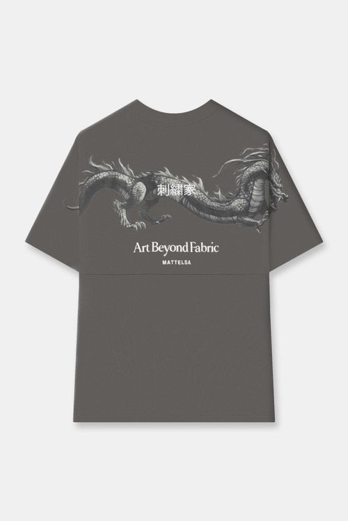 Camiseta Oversize Gris Ilustración