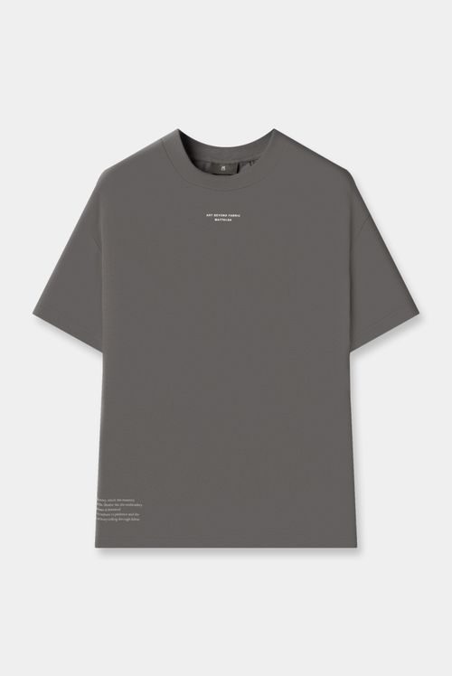 Camiseta Oversize Gris Ilustración