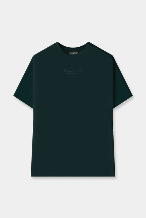 Camiseta Regular Verde Texto