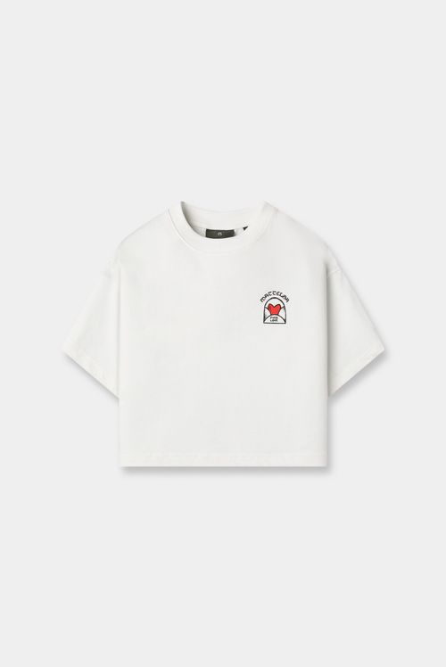 Camiseta Crop Blanco Ilustración