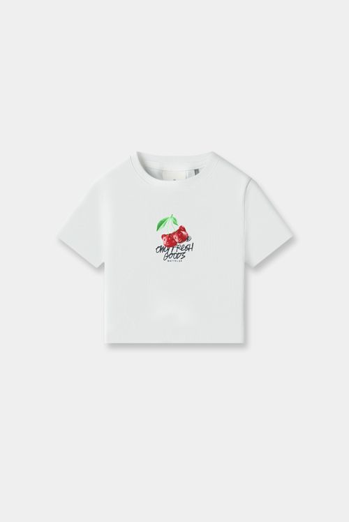 Camiseta Ajustada Blanco Ilustración
