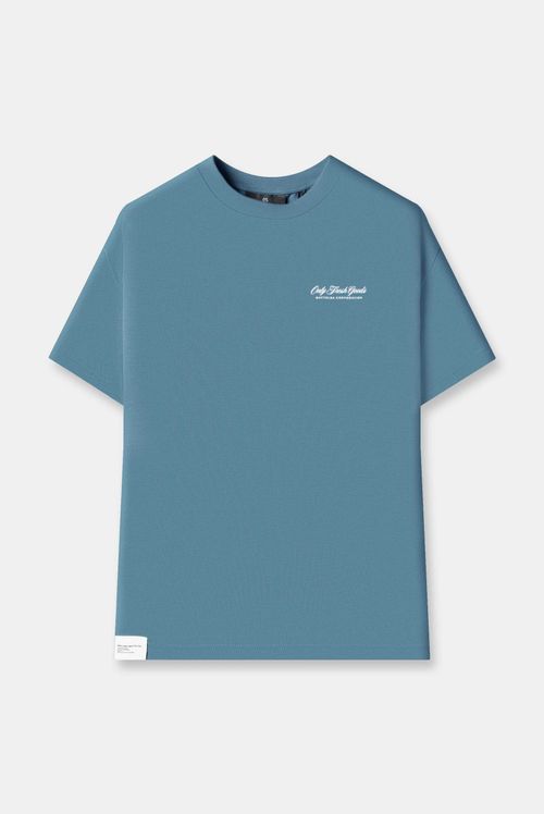Camiseta Oversize Azul Texto