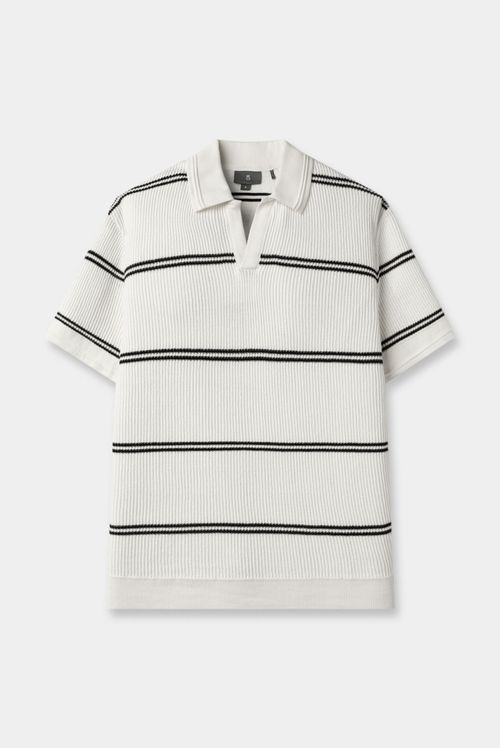 Polo Oversize Marfil Rayas