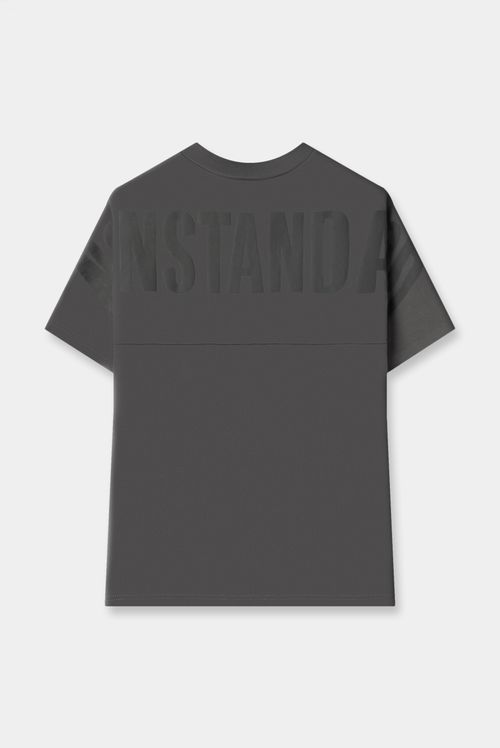 Camiseta Oversize Gris Texto