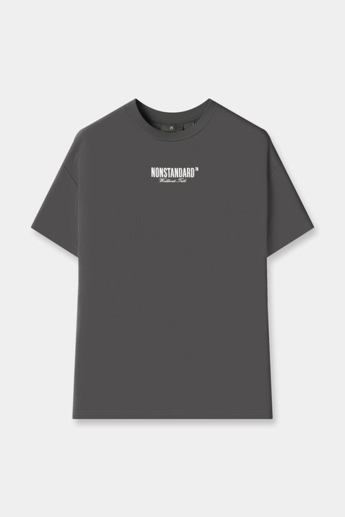 Camiseta Oversize Gris Texto
