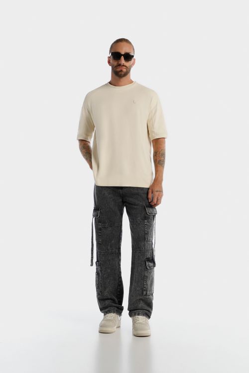 Camiseta Oversize Marfil Ícono