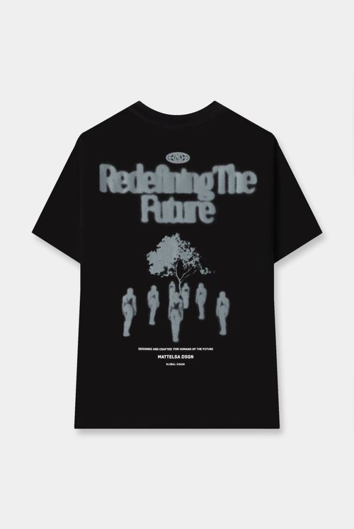 Camiseta Oversize Negro Ilustración