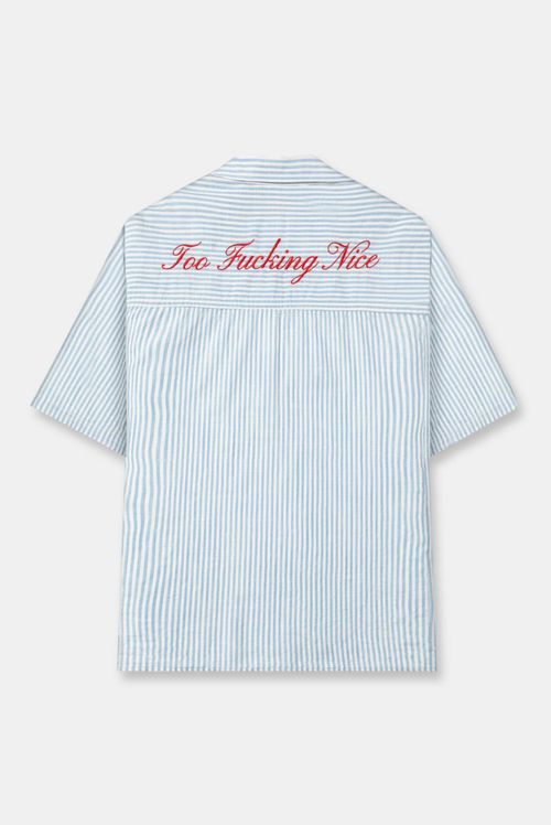 Camisa Oversize Azul Rayas