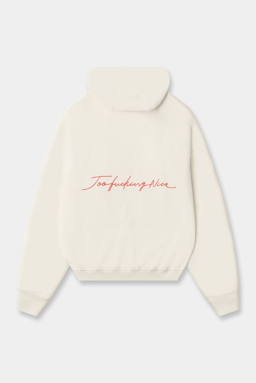 Buzo Hoodie Marfil Texto