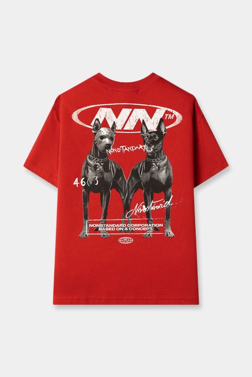 Camiseta Oversize Rojo Ilustración
