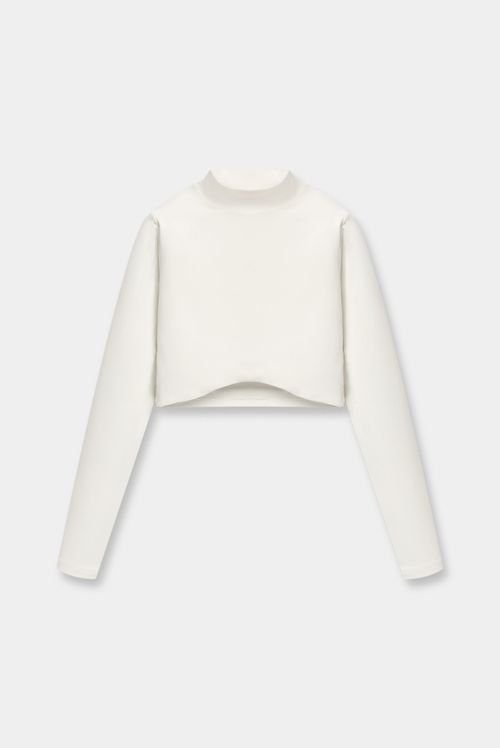 Top Manga Larga Marfil Básico