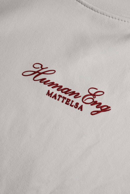 Camiseta Ajustada Gris Texto