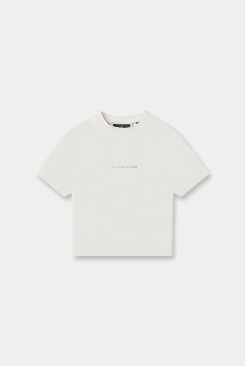 Camiseta Crop Marfil Texto