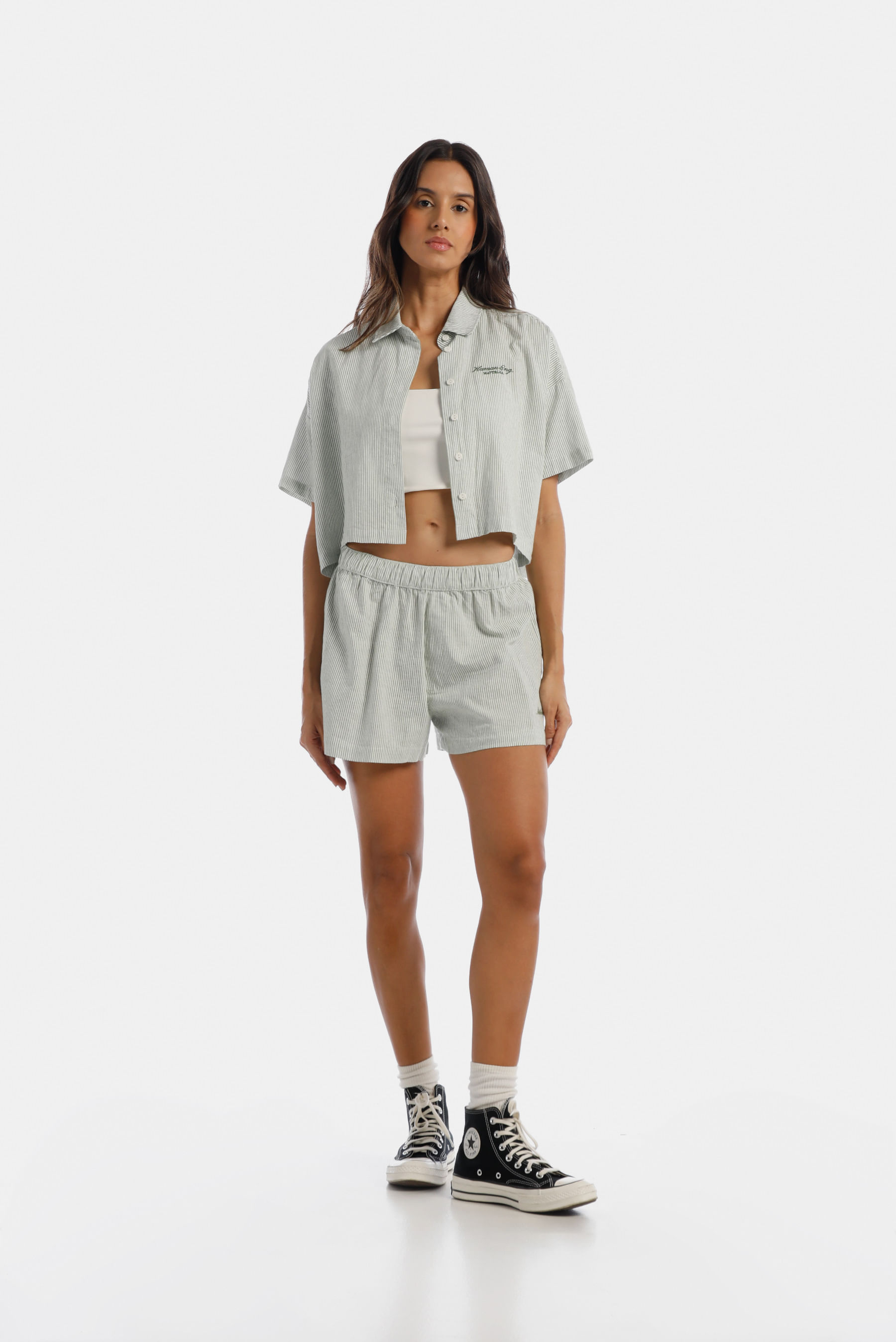 Shorts Verde Rayas Short mujer