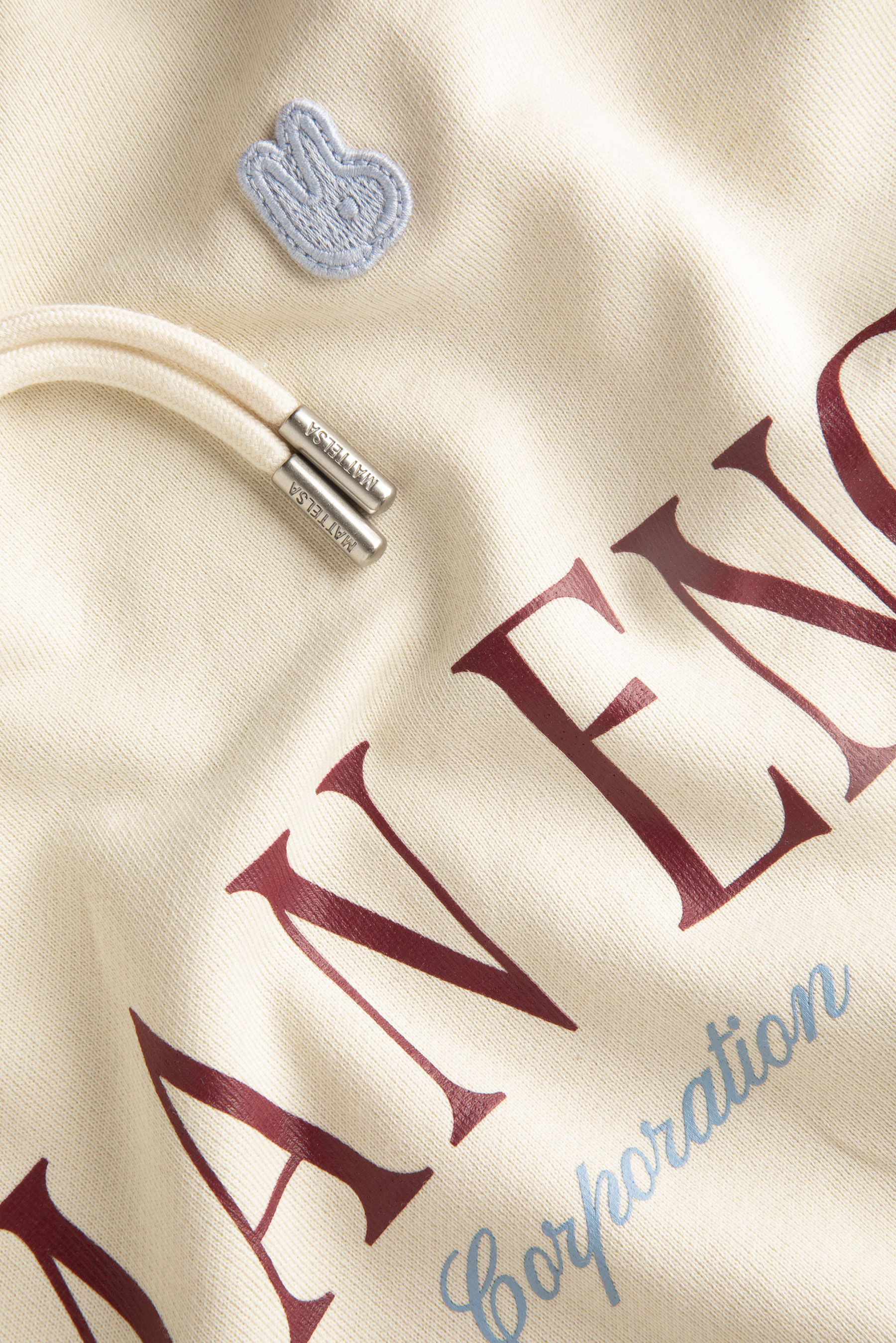 Buzo Hoodie Oversize Marfil Texto Buzos para hombre