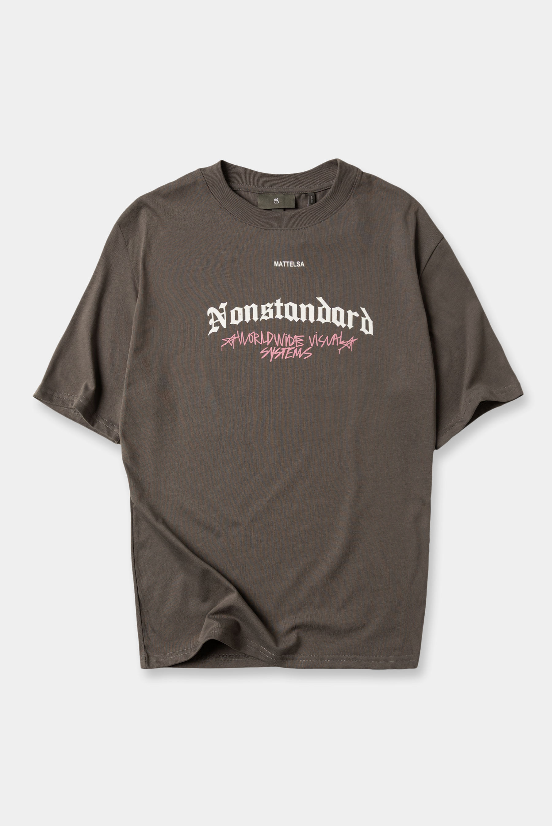 Camiseta Oversize Gris Texto Camisetas para hombre