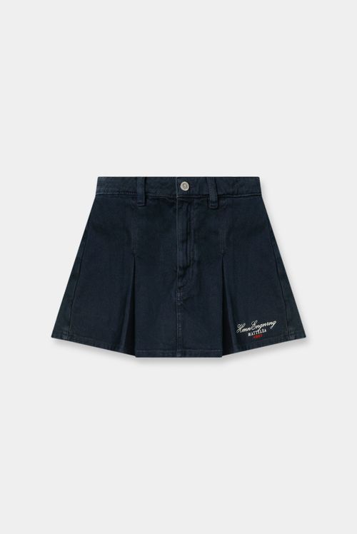 Falda Short Azul Texto