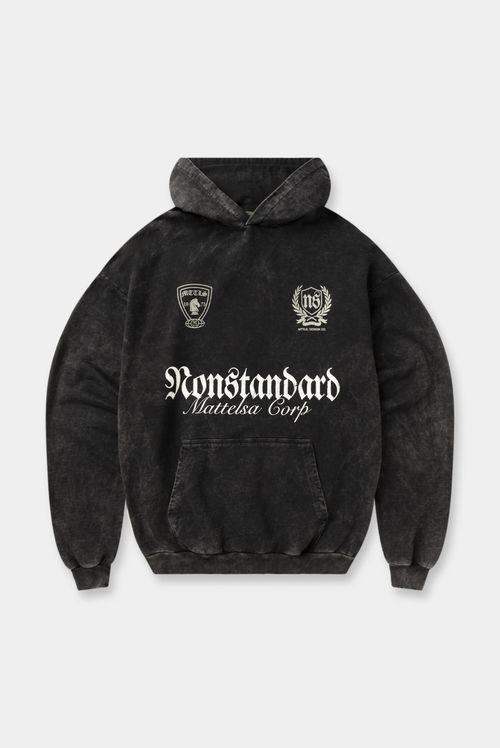 Buzo Hoodie Oversize Negro Lavandería