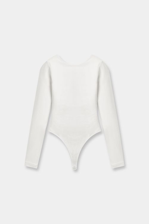Body Manga Larga Marfil Básico