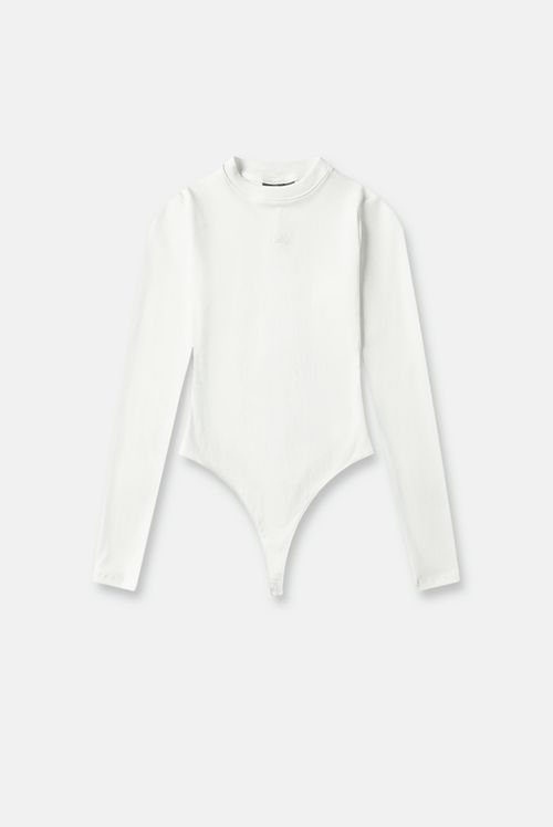 Body Manga Larga Marfil Texto