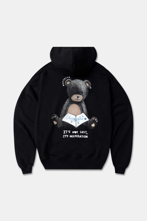 Buzo Hoodie Box Fit Negro Oso