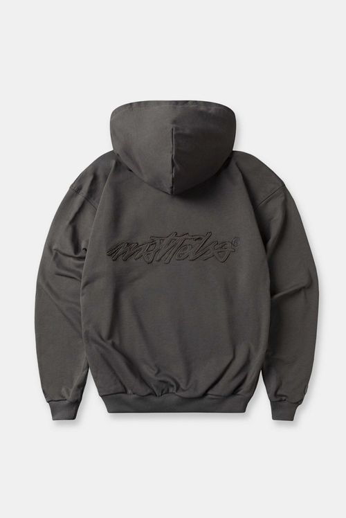 Buzo Hoodie Oversize Gris Texto