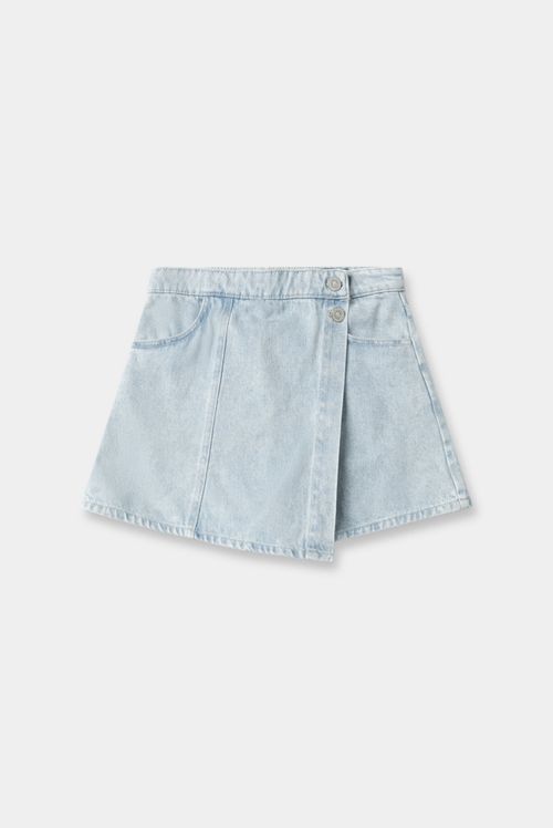 Falda Short Azul Claro Básico