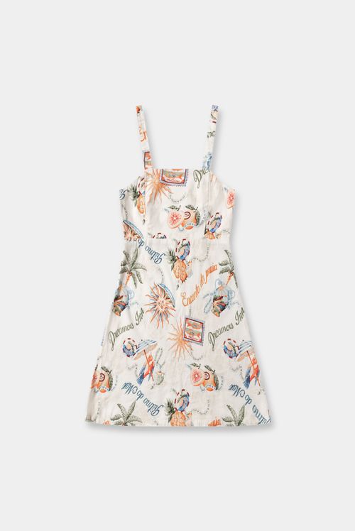 Vestido Marfil Miniprint