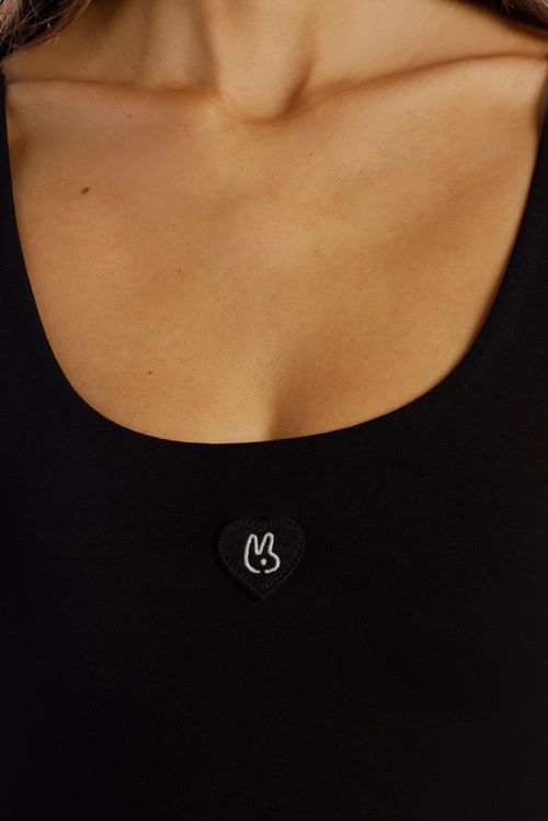 Crop Top Negro Ícono