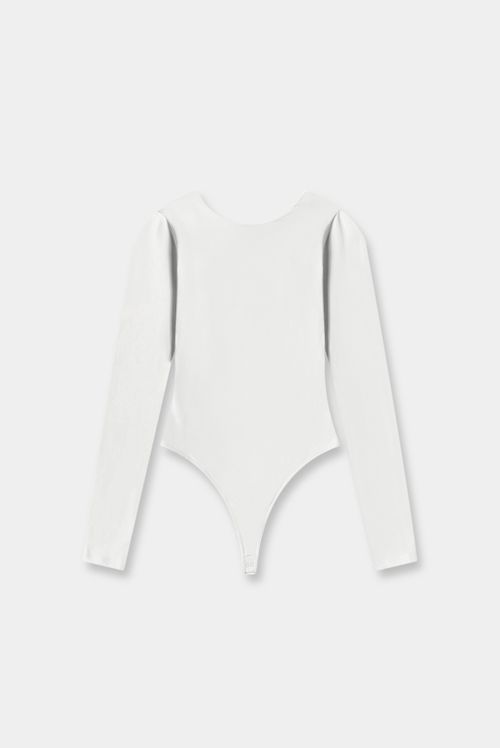 Body Manga Larga Marfil Básico
