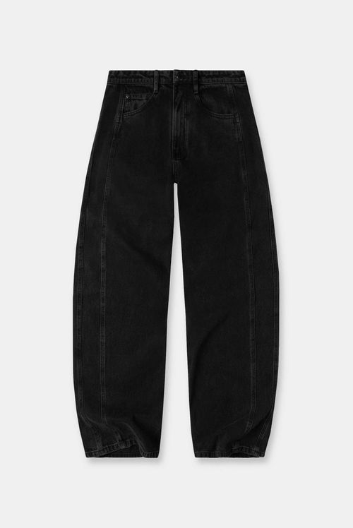 Jean Barrel Tiro Alto Negro Básico