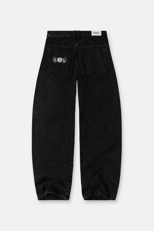 Jean Barrel Tiro Alto Negro Básico