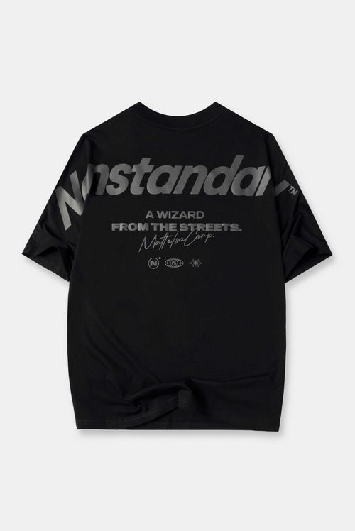 Camiseta Oversize Negro Texto