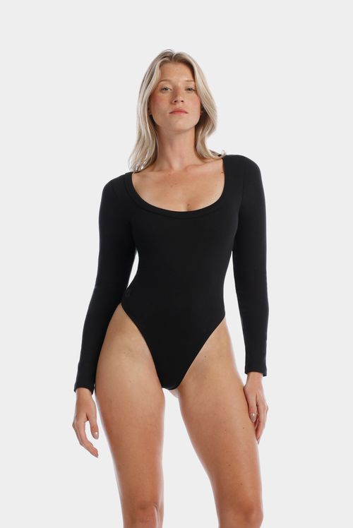Body Manga Larga Negro Ícono