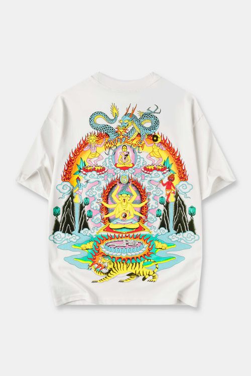 Camiseta Oversize Marfil Ilustración
