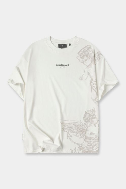 Camiseta Oversize Marfil Ilustración